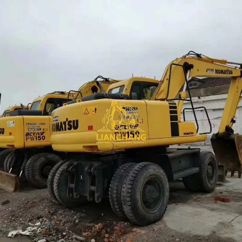 Korean 15 Ton Used Hyundai 150 Wheel Excavator for sale 2