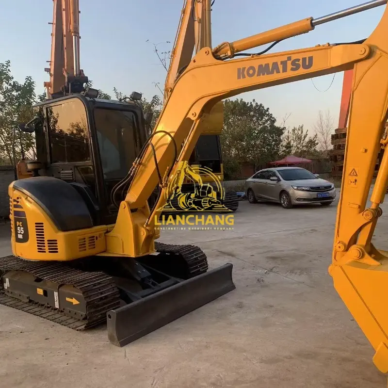 Used Japan original Komatsu PC55 2 hydraulic crawler backhoe excavator 20