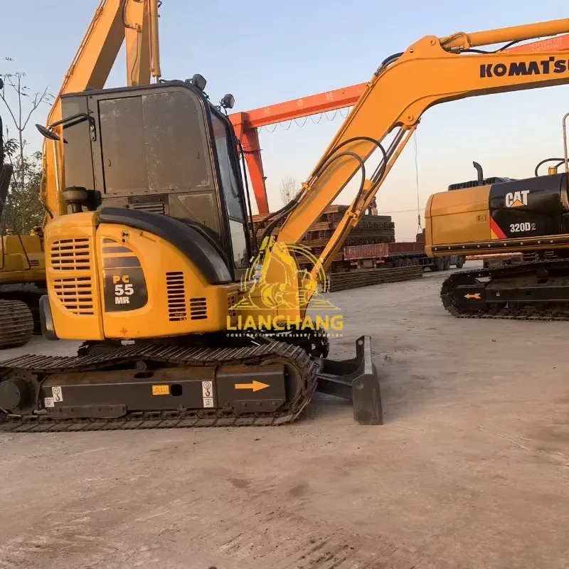 Used Japan original Komatsu PC55 2 hydraulic crawler backhoe excavator 7