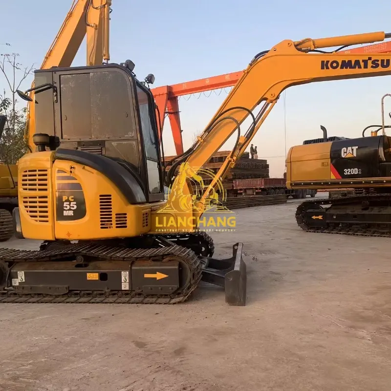 Used Japan original Komatsu PC55 2 hydraulic crawler backhoe excavator 8